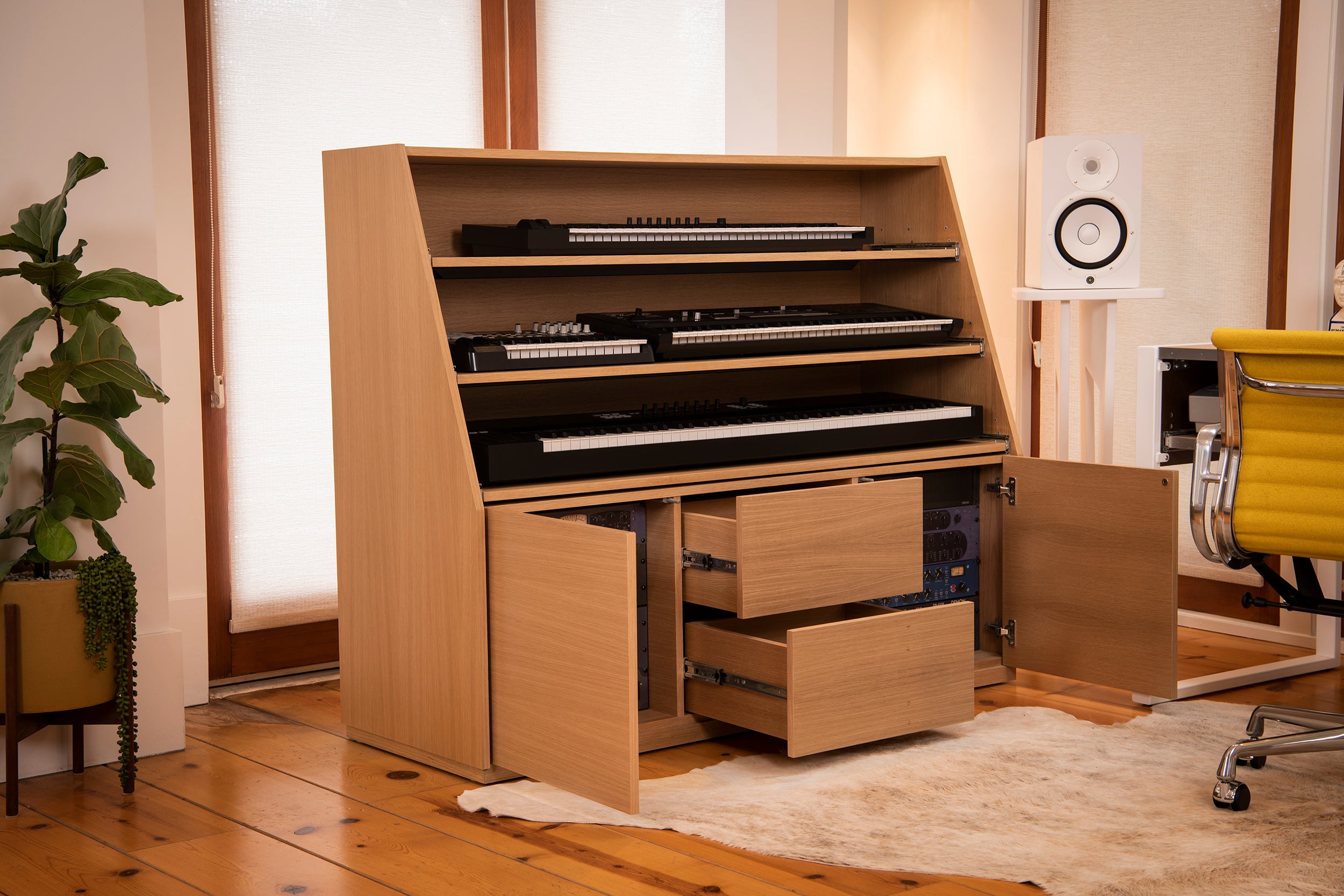 Keyboard Instrument Storage Grand Keyboard Storage Cabinet | AZ Studio Workstations