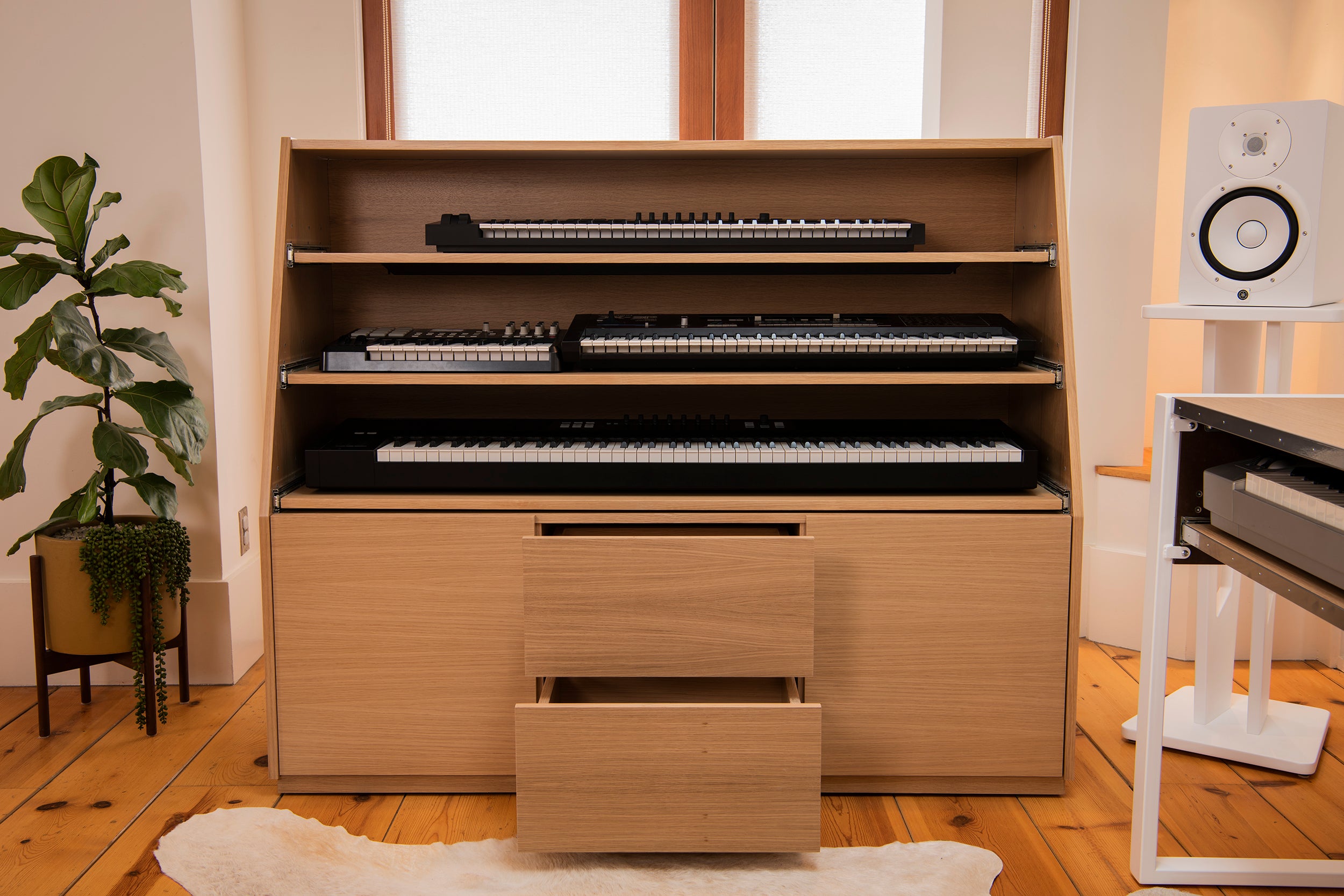 Keyboard Instrument Storage Grand Keyboard Storage Cabinet | AZ Studio Workstations