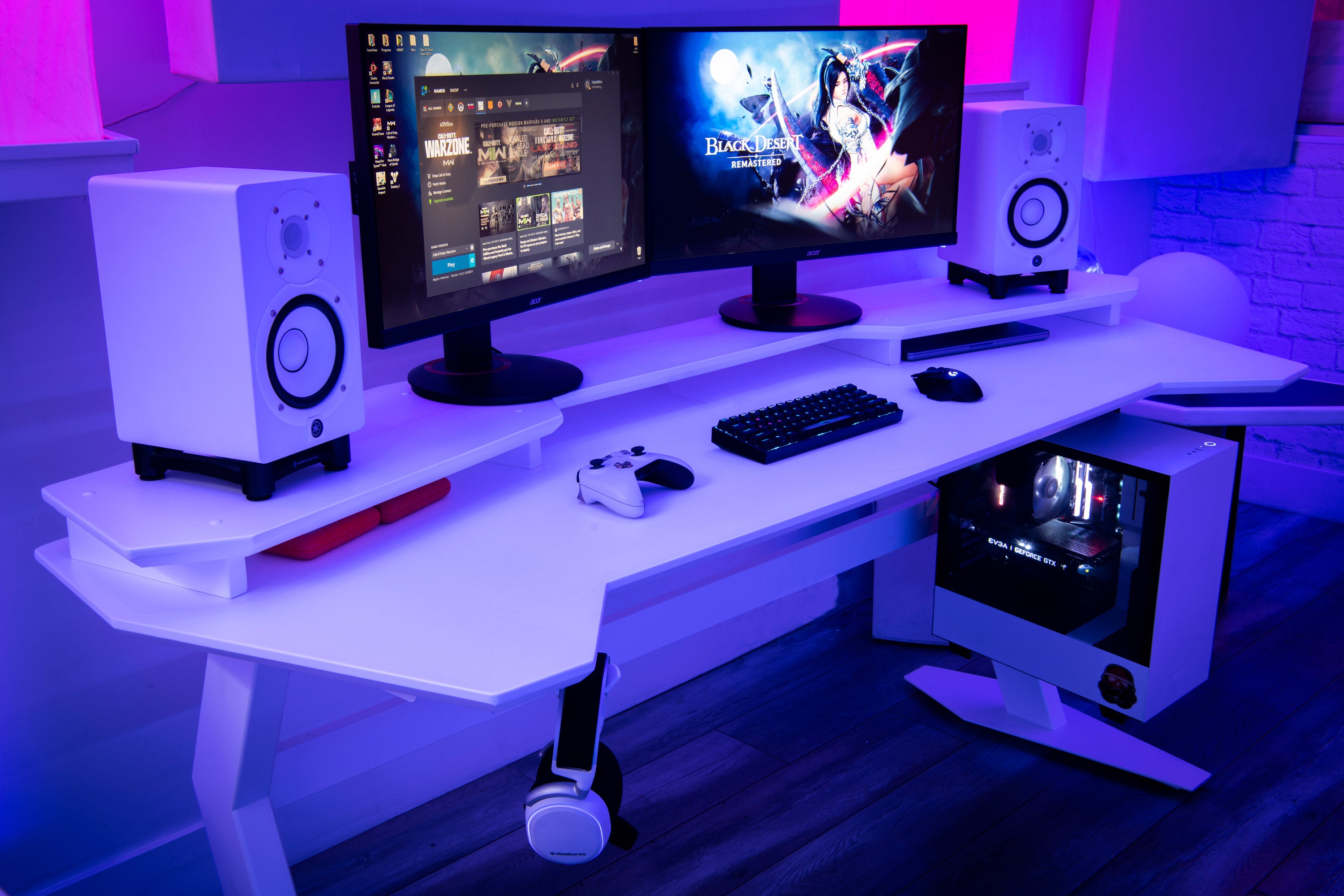 Escritorio Gamer OMEGA  Office desk set, Gaming desk room, Desk